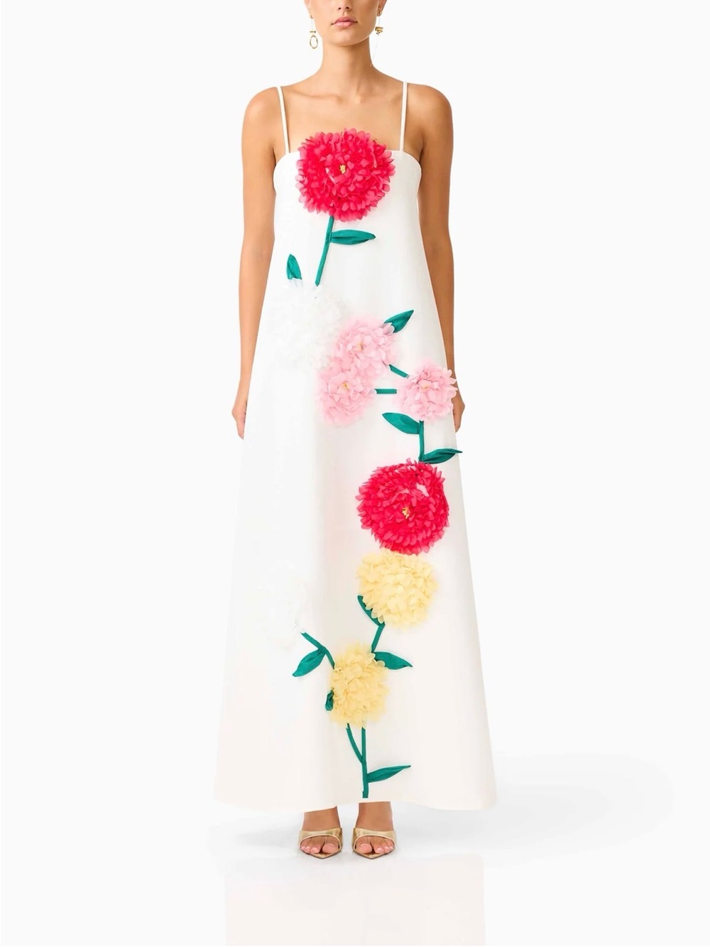 Elliatt Buttercup Embroidered Maxi Dress in White